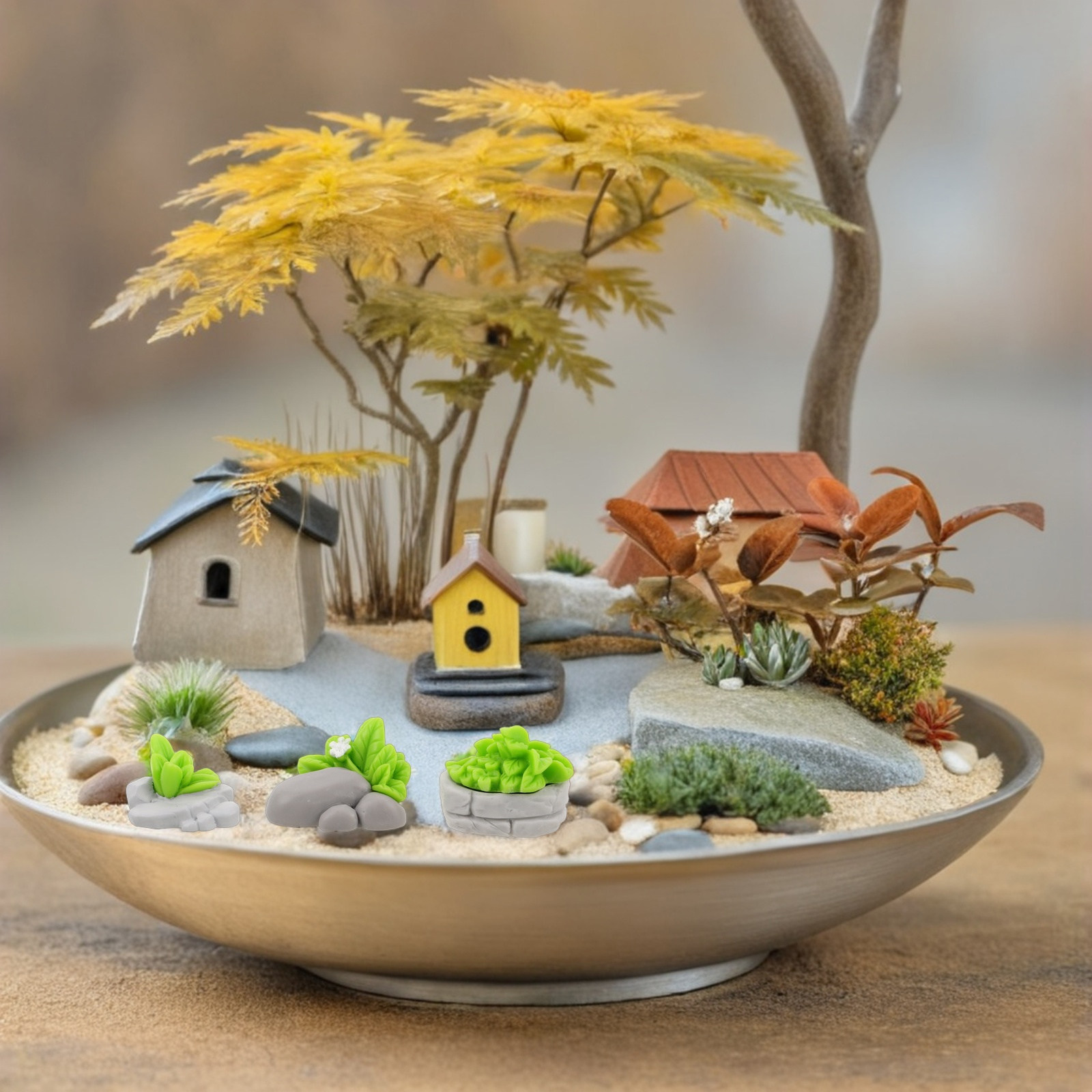 Bonsai Garden Layout - 12 قطعة من زينة الحديقة الاصطناعية