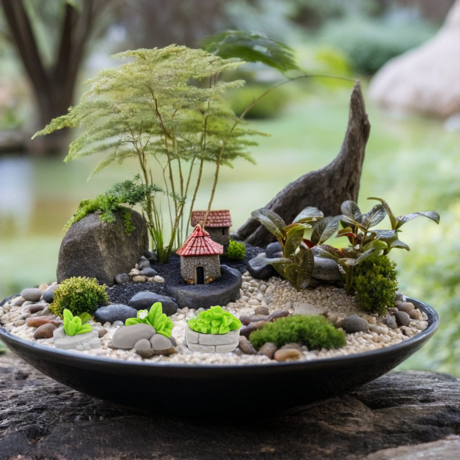 12 قطعة من زينة الحديقة الاصطن - مراجعة Bonsai Garden Layout وسعره